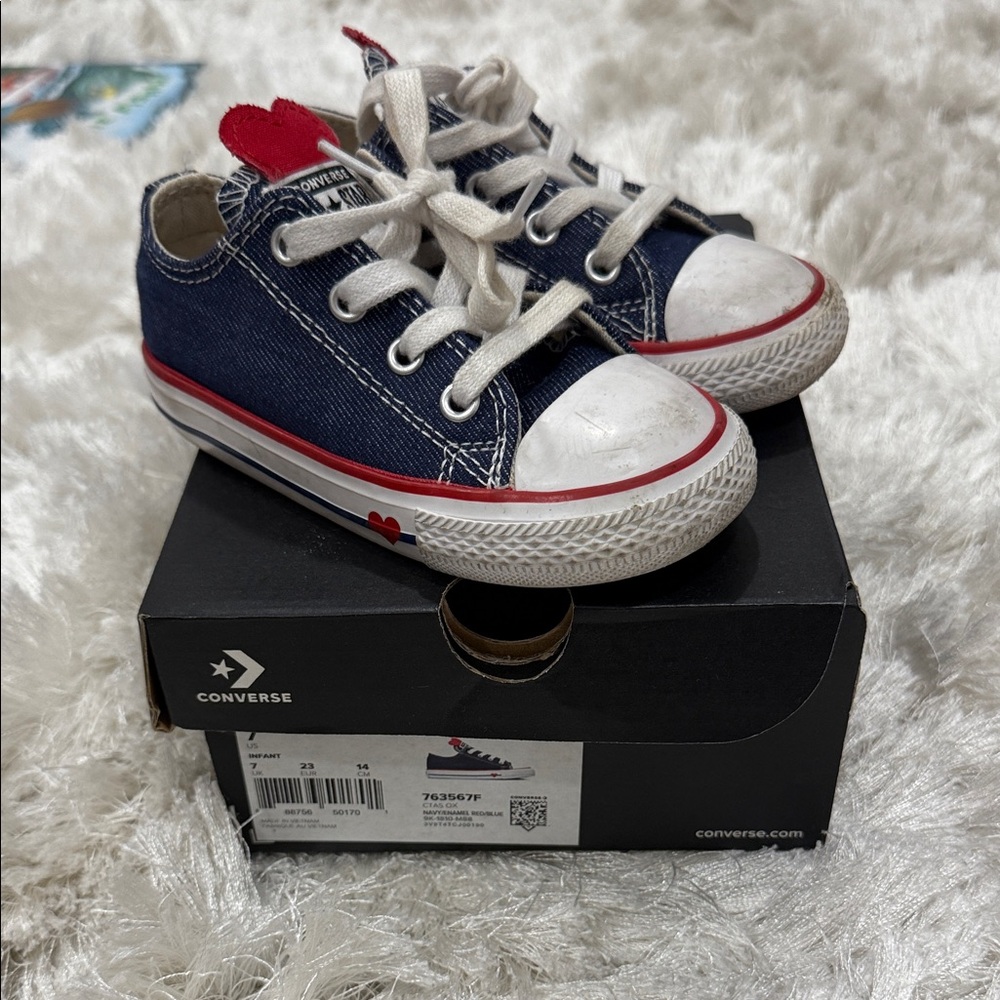 Converse Kids' Denim Blue and White Sneakers